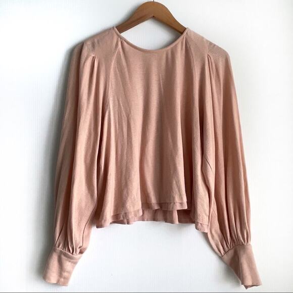 Free People Billie ribbed layered top xs peach/light pink - Picture 2 of 11